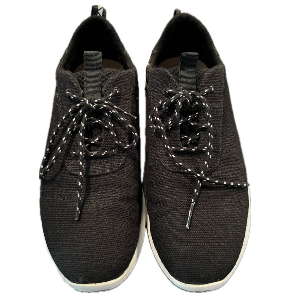 TOMS Black Lace-Up Sneakers.